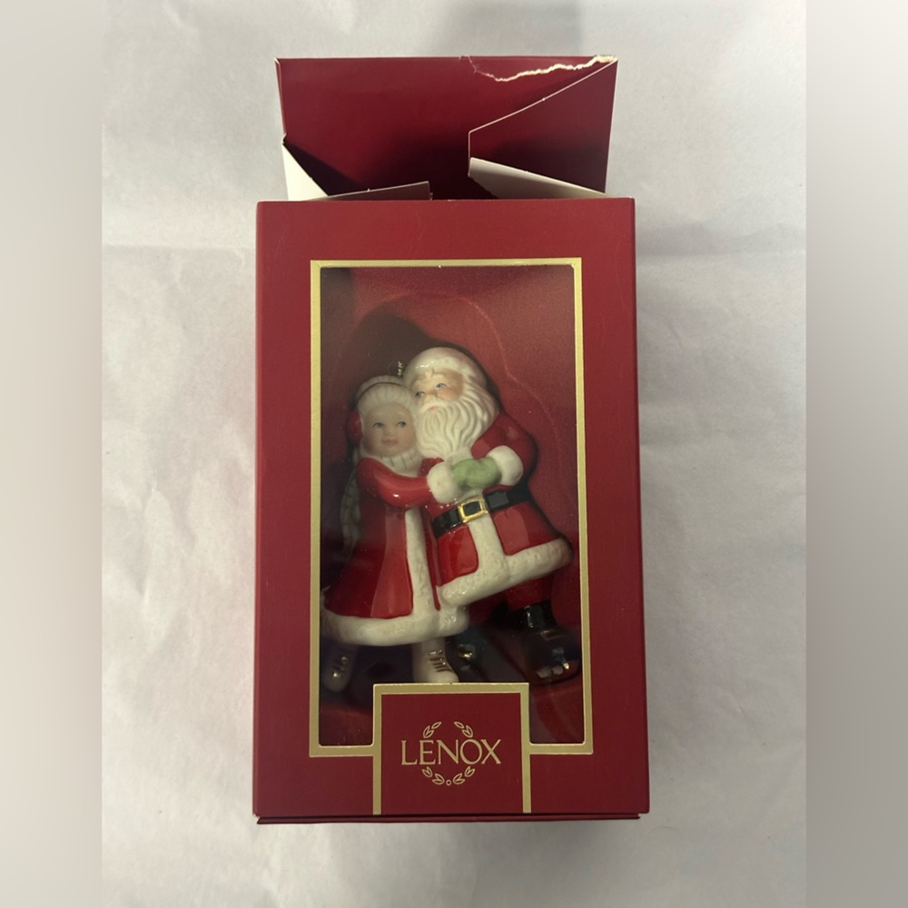 Lenox Ice Skating Santa And Mrs. Claus Ornament